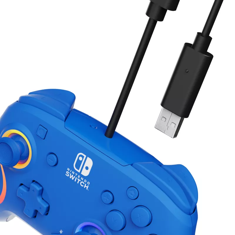 Gamepad USB PDP Afterglow Wave azul, analógico/digital, Nintendo Switch, Nintendo Switch OLED