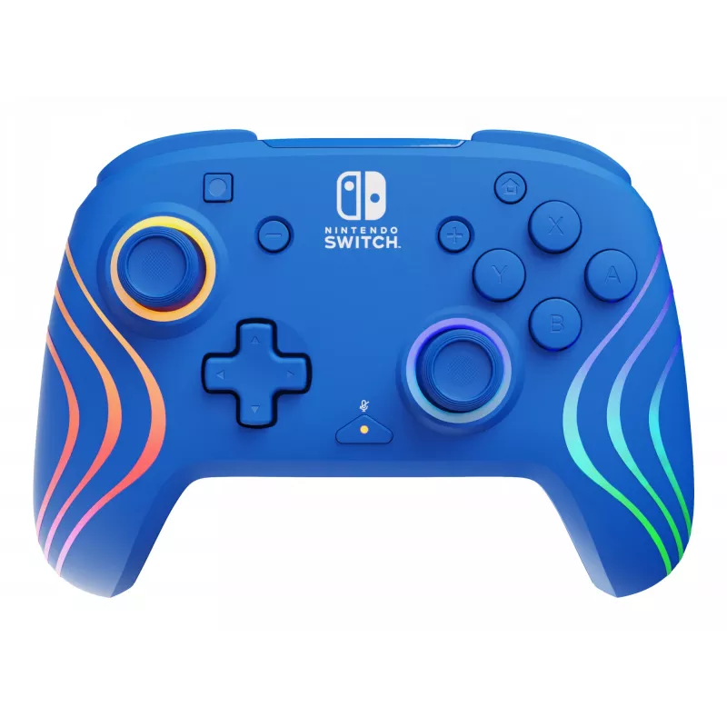 Gamepad USB PDP Afterglow Wave azul, analógico/digital, Nintendo Switch, Nintendo Switch OLED