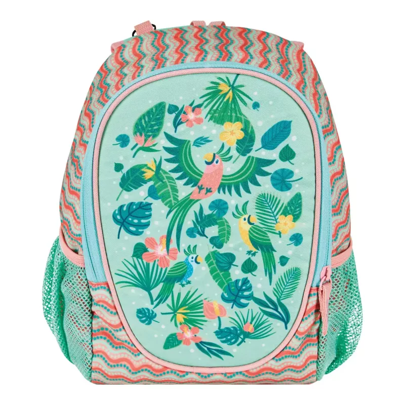 Mochila escolar Herlitz Rookie Sweet Jungle verde pêssego poliéster