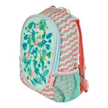 Mochila escolar Herlitz Rookie Sweet Jungle verde pêssego poliéster