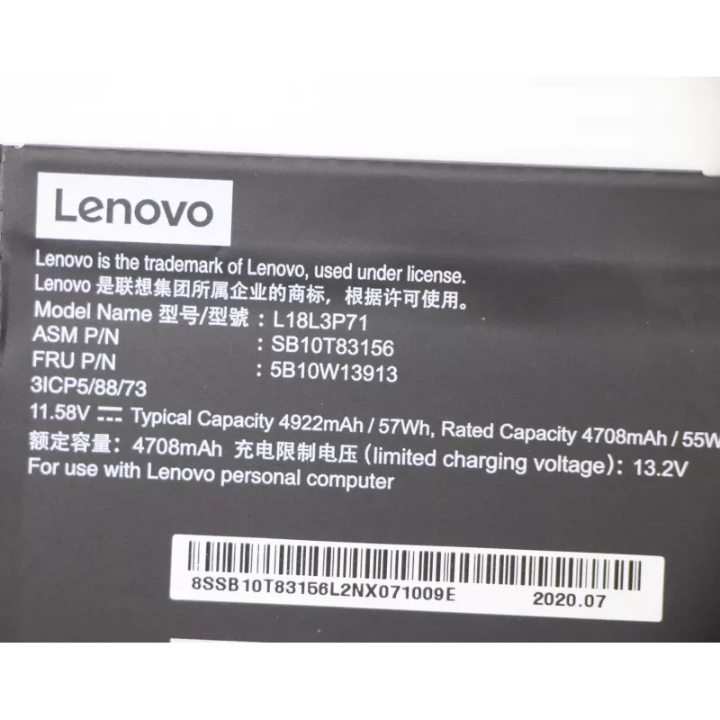 Bateria Lenovo 5B10W13913 para portáteis Lenovo alimentação fiável