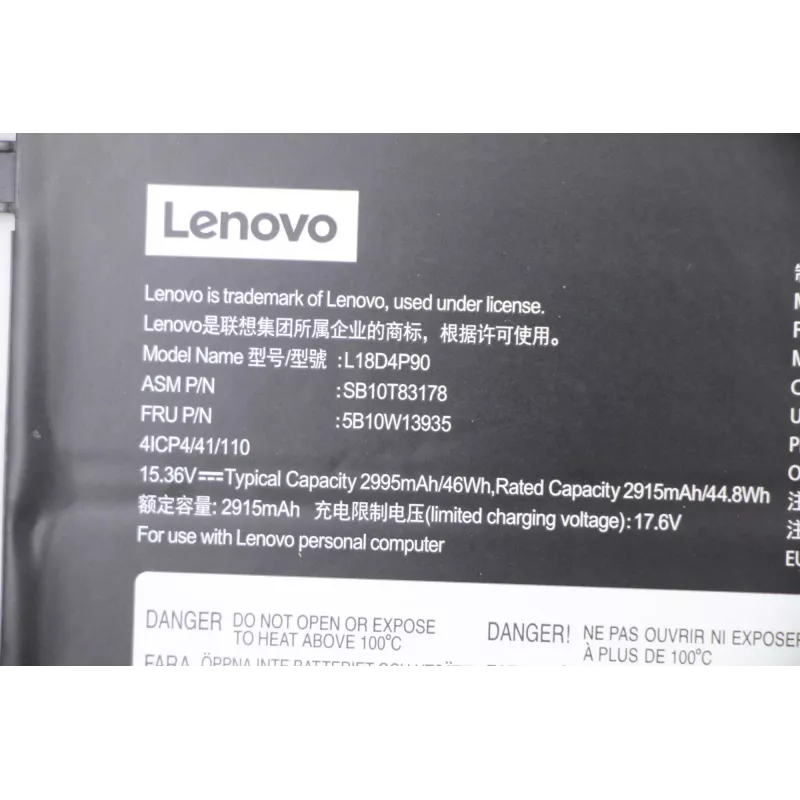 Bateria interna de iões de lítio para portátil Lenovo 46 Wh modelo 5B10W13935