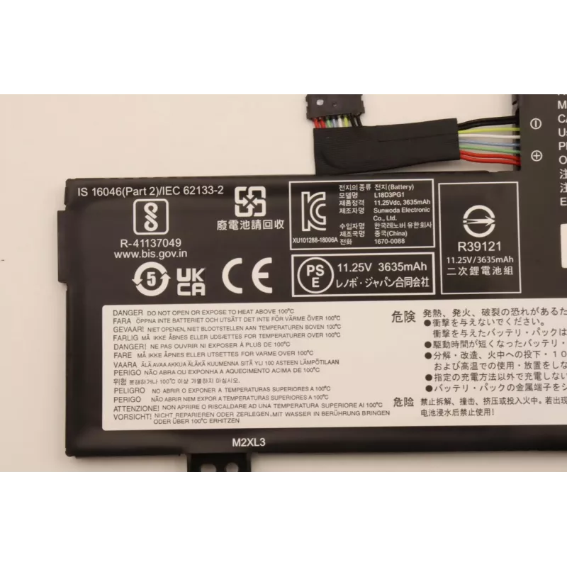 Bateria interna para portátil Lenovo 5B10W13947 42Wh iões de lítio