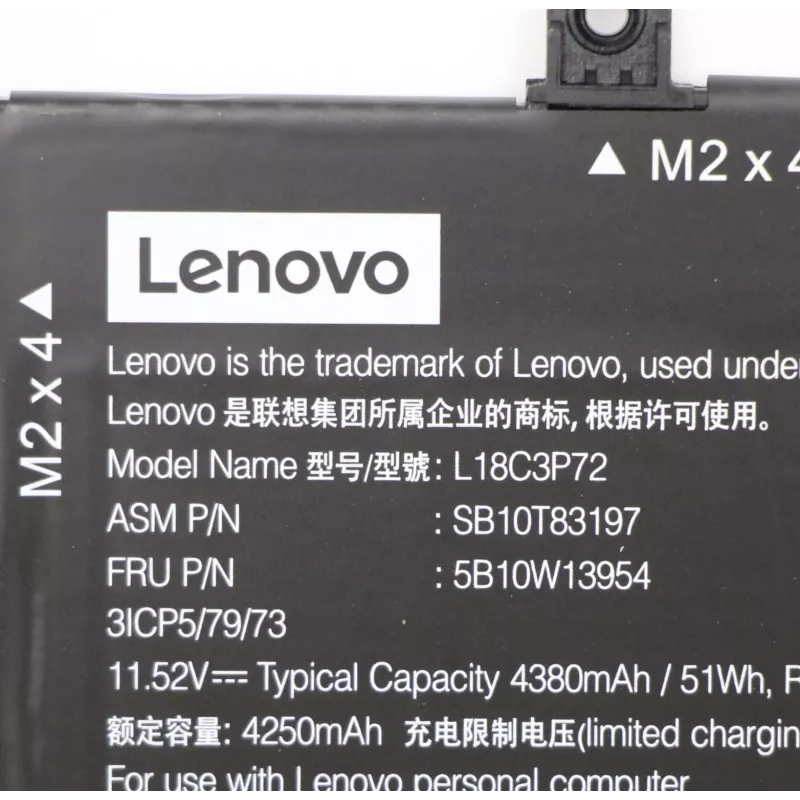 Bateria para portátil Lenovo 50Wh modelo 5B10W13954 para portáteis Lenovo compatíveis