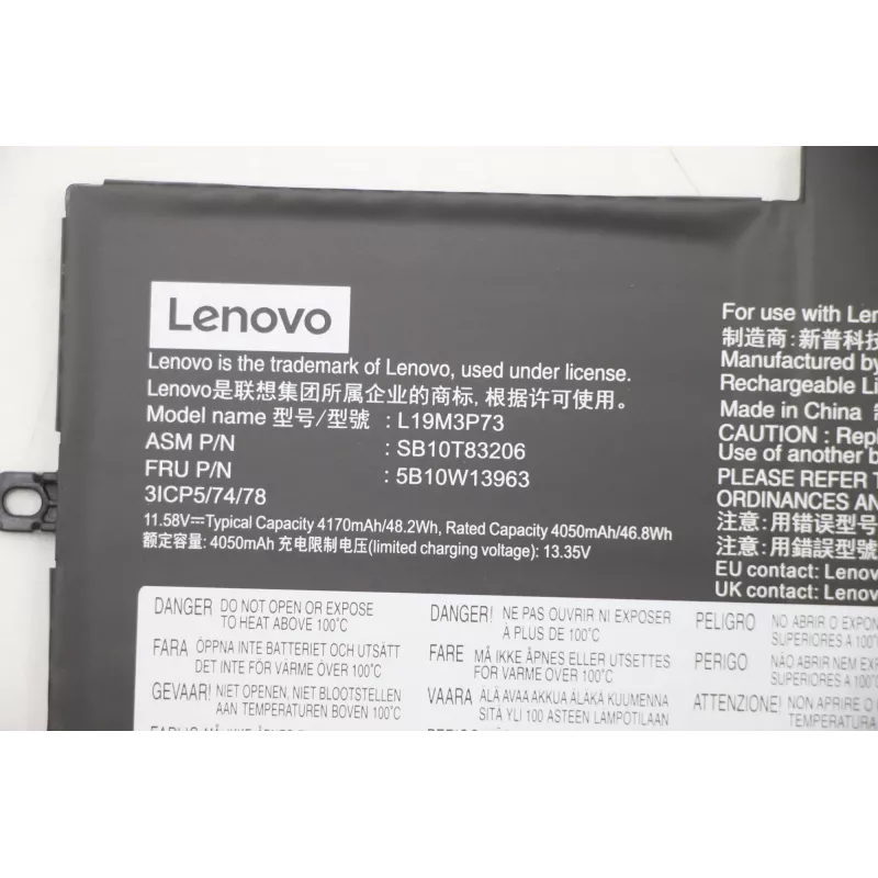 Bateria interna Lenovo 5B10W13963 48,2 Wh iões de lítio para portáteis Lenovo compatíveis
