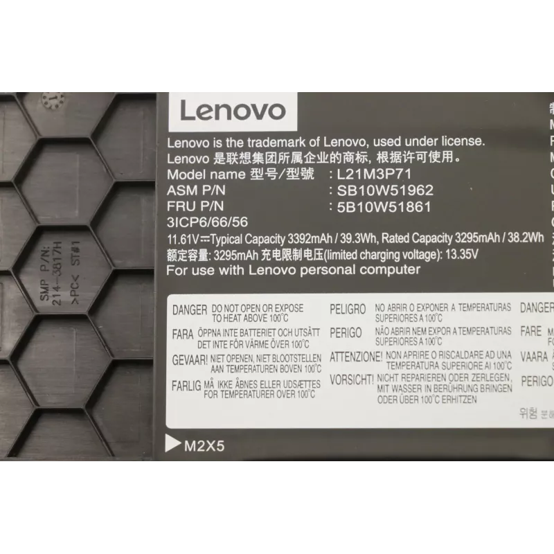 Bateria interna para portátil Lenovo 5B10W51861 39,3 Wh iões de lítio