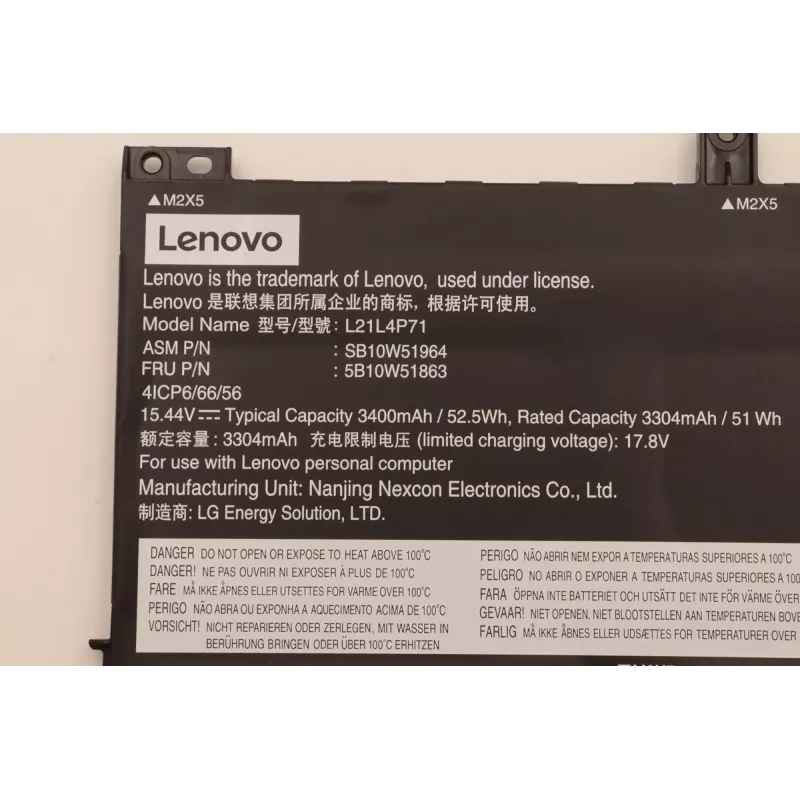 Lenovo 5B10W51863 bateria interna para portátil, de 4 células, 52,5 Wh, Li-Ion