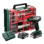 Berbequim sem fio de punho de pistola Metabo BS 18, bucha de aperto rápido, 1,3 kg, 1600 rpm, bucha de 10 mm, 2 Ah Li-Ion (2 baterias)