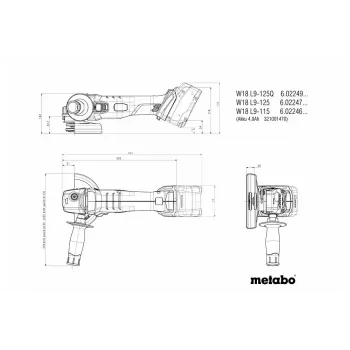 Rebarbadora angular Metabo W 18 L 9-125