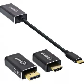 Conjunto de conversor de vídeo USB InLine 6-em-1, 4K/60Hz preto