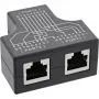 Adaptador em T InLine Cat.5e STP conector fêmea RJ45 para 2x conector fêmea RJ45 preto