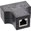 Adaptador em T InLine Cat.5e STP conector fêmea RJ45 para 2x conector fêmea RJ45 preto