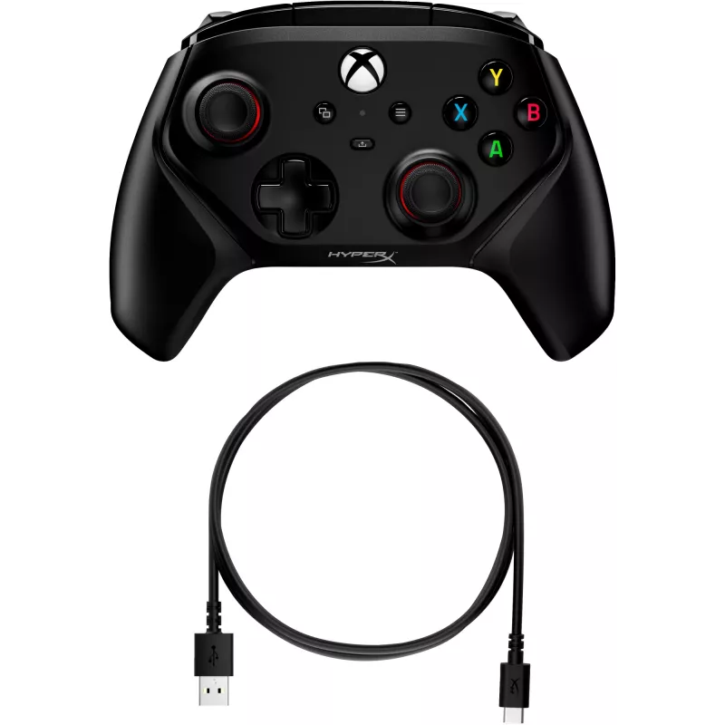 Comando de jogos HyperX 6L366AA preto USB com fios para PC Xbox One Series S X