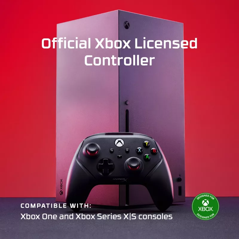 Comando de jogos HyperX 6L366AA preto USB com fios para PC Xbox One Series S X