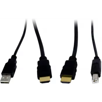 Adaptador de interface KVM INTER-TECH KT-150H RJ-45 (host) para saída HDMI, com fios, máx. 1980×1080, metal, preto