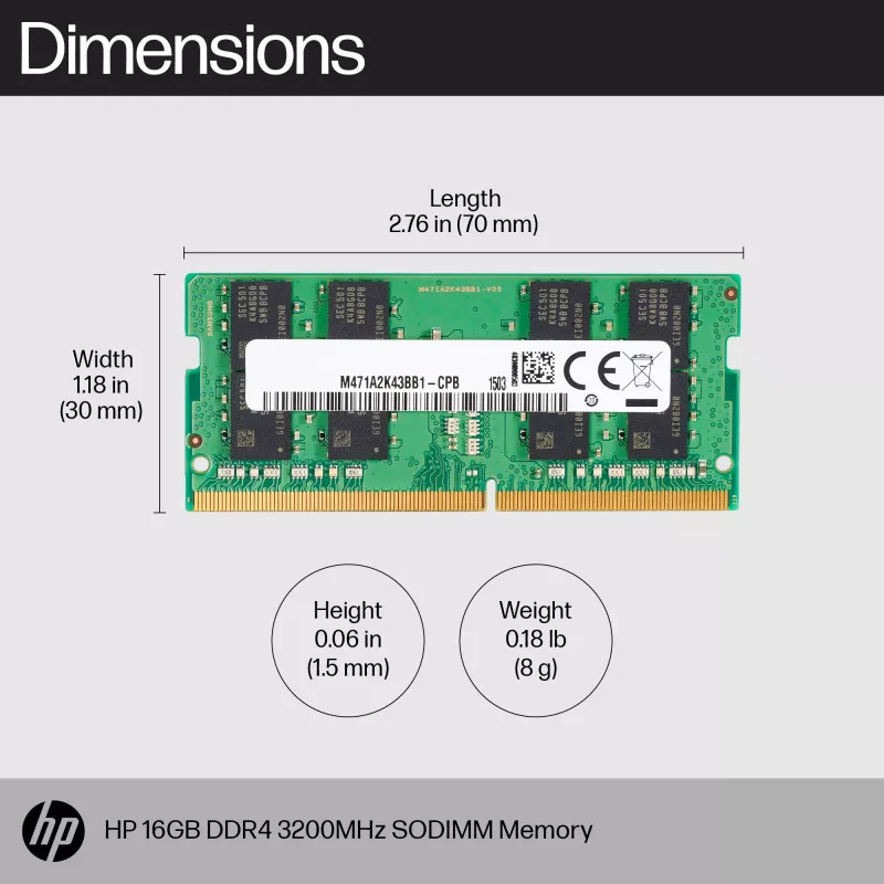 Módulo de memória HP 16GB DDR4 3200 SODIMM