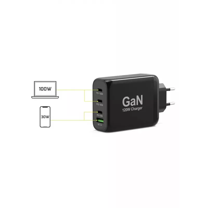 Carregador para dispositivos móveis Port Designs 900107-EU AC carregamento rápido preto
