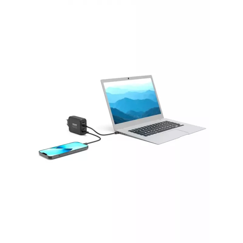 Carregador para dispositivos móveis Port Designs 900107-EU AC carregamento rápido preto