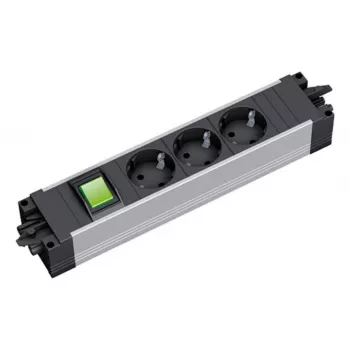 Régua de tomadas Bachmann STEP ALU 3x tomadas, 1x interruptor, caixa de alumínio, 230V 16A, IP20