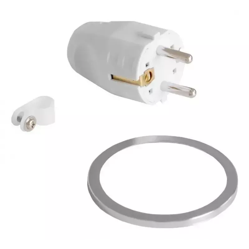 Tomada de mesa embutida Bachmann PIX com cabo de alimentação de 2 m, branco, Ø 6,8 cm, altura 50 mm