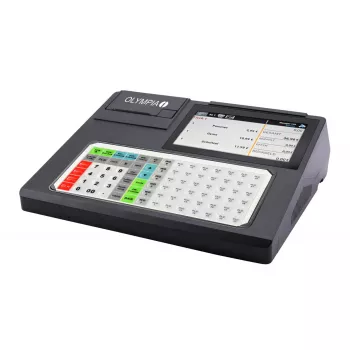 Sistema de caixa Olympia K200 PLUS — impressora térmica direta, 10.000 PLUs, visor LED