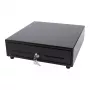 Gaveta de caixa eletrónica Olympia SD 330A, caixa metálica, entrada 12–14 V, largura 335 mm, profundidade 330 mm, altura 104 mm, inclui 2 chaves