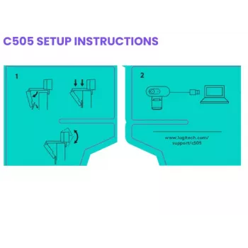Webcam Logitech C505 HD 1280x720 USB preto
