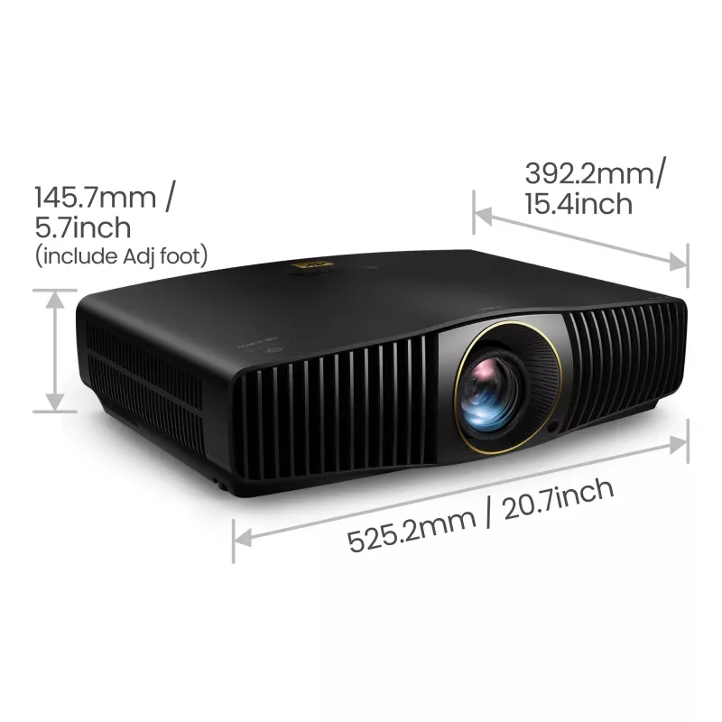 Projetor BenQ W5850 com lente padrão 2600 ANSI lúmenes DLP UHD 4K (3840x2160) 3D preto
