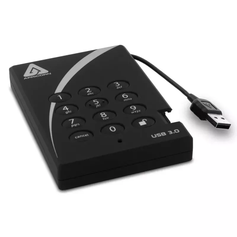 Disco externo Apricorn 1TB USB 3.2 A25-3PL256-1000