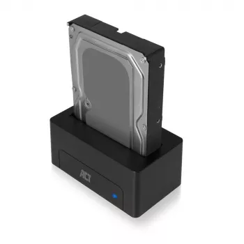 Docking station ACT 2,5 polegadas/3,5 polegadas SATA HDD/SSD USB 3.2 Gen1 preto