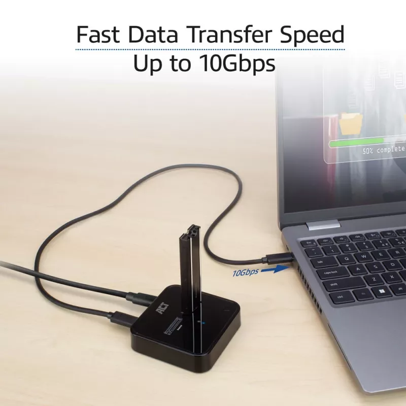 Estação de docking e clonagem ACT M.2 NVMe/PCIe dual-SSD, USB-C 3.2 Gen2