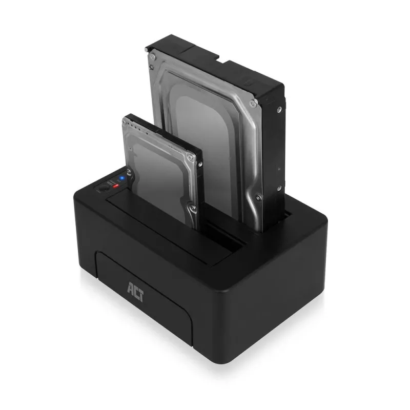 Docking station ACT 2,5 polegadas e 3,5 polegadas SATA dual-HDD/SSD, USB 3.2 Gen1
