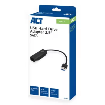 Cabo adaptador USB ACT para HDD/SSD SATA 2,5 polegadas AC1510 0,15 m preto