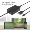 Carregador para portátil ACT USB-C com perfis Power Delivery 65 W, portátil, interior, 100–240 V, 50/60 Hz, 65 W, 5–20 V