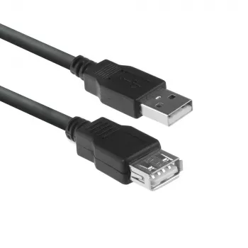 Cabo de extensão ACT USB 2.0 macho A - fêmea A 1,8 metros, saco zip