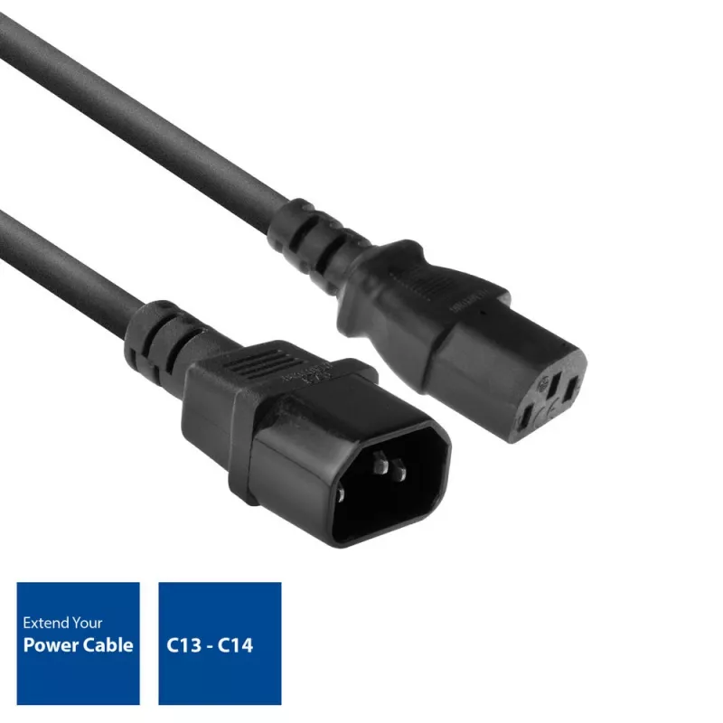 Cabo de alimentação C13 C14 preto 1,8 m ACT Powercord