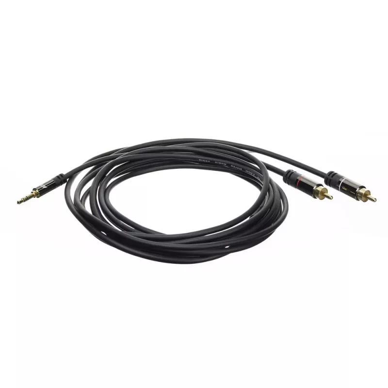 Cabo de áudio ACT AC3605 1,5 m 3,5 mm para 2 x RCA preto