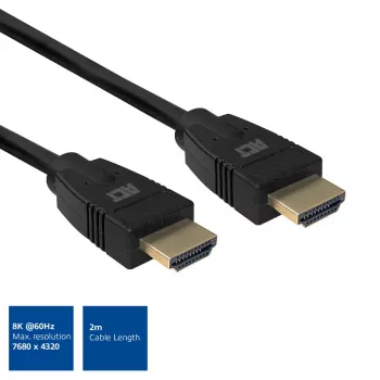 Cabo HDMI 8K Ultra High Speed ACT 2 metros v2.1 ficha HDMI-A - ficha HDMI-A