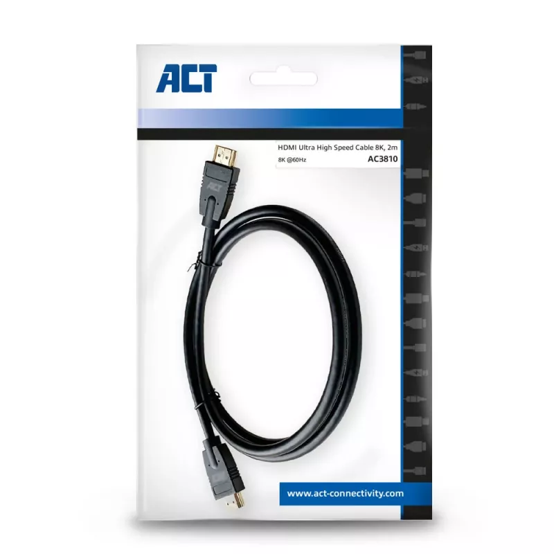 Cabo HDMI 8K Ultra High Speed ACT 2 metros v2.1 ficha HDMI-A - ficha HDMI-A