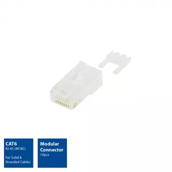 Ficha RJ-45 modular ACT CAT6 10x