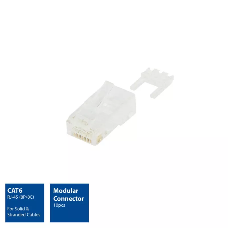 Ficha RJ-45 modular ACT CAT6 10x