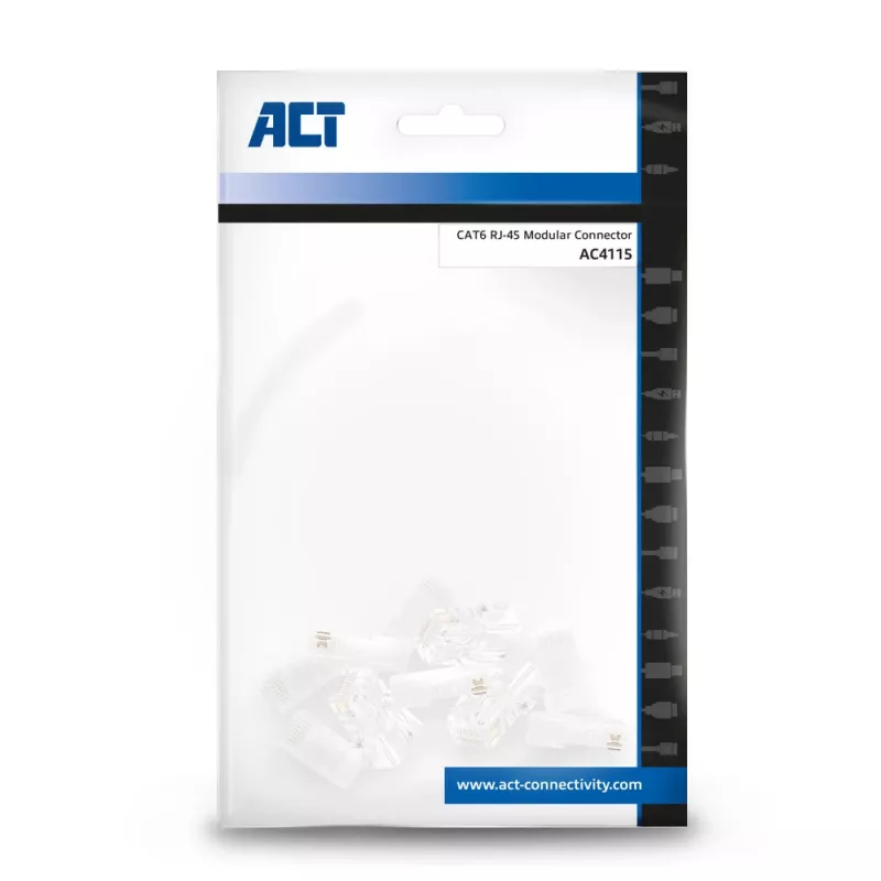 Ficha RJ-45 modular ACT CAT6 10x