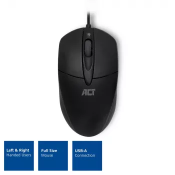 Rato ótico com fios ACT 1000 DPI, USB