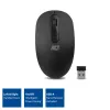 Rato sem fios ACT 1200 DPI, ambidestro, RF Wireless, 1200 DPI, preto