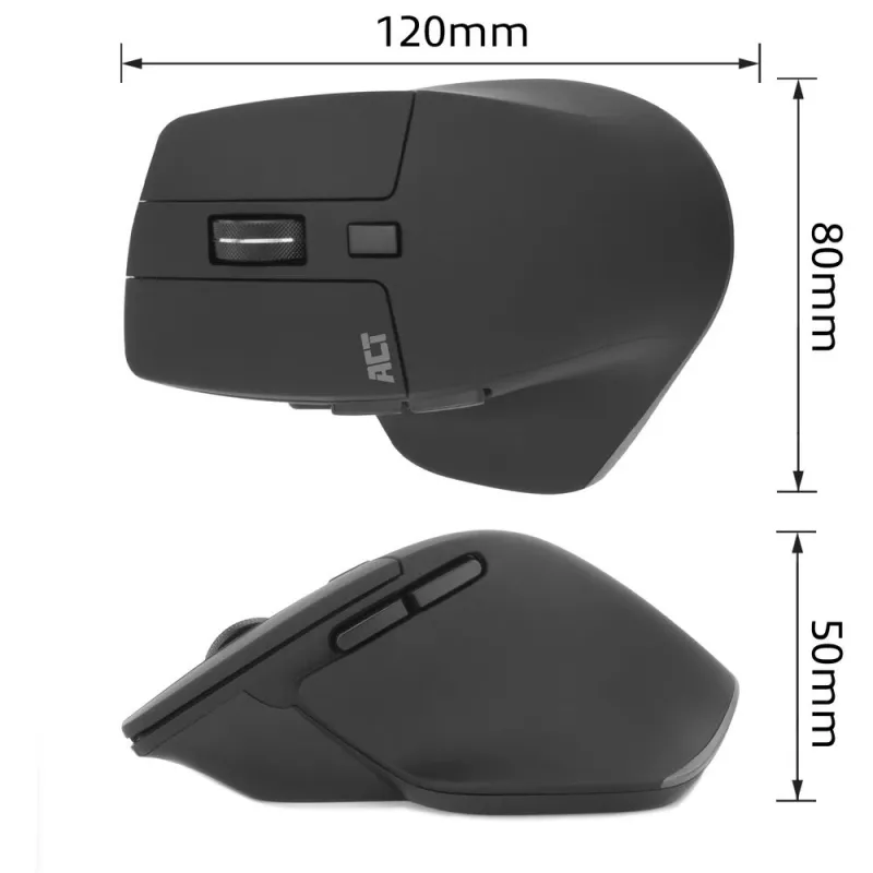 Rato ACT Wireless Multi-Connect Bluetooth ou recetor USB-A, 2400 DPI com Silent Click, ecológico