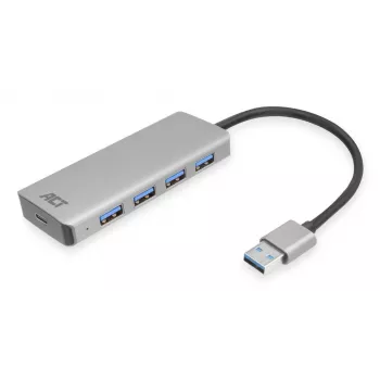 Hub USB ACT AC6121 Type-A 5000 Mbit/s alumínio