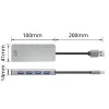 Hub USB ACT AC6121 Type-A 5000 Mbit/s alumínio