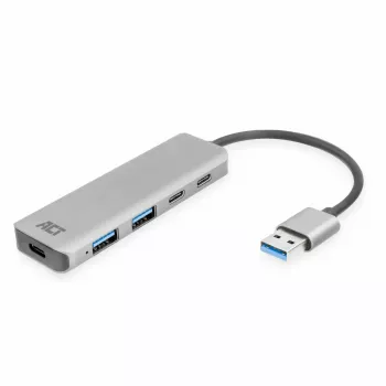 Hub USB ACT AC6125 3.2 Gen 1 Type-A 5000 Mbit/s cinzento