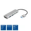 Hub USB ACT AC6125 3.2 Gen 1 Type-A 5000 Mbit/s cinzento