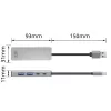 Hub USB ACT AC6125 3.2 Gen 1 Type-A 5000 Mbit/s cinzento